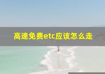 高速免费etc应该怎么走