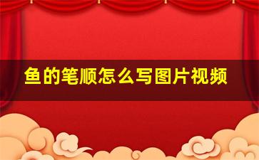 鱼的笔顺怎么写图片视频