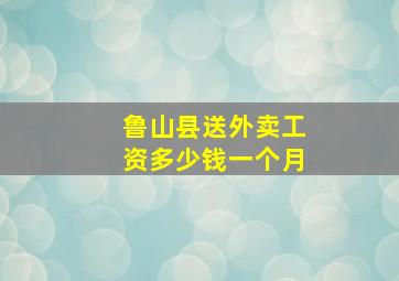 鲁山县送外卖工资多少钱一个月