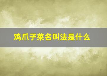 鸡爪子菜名叫法是什么