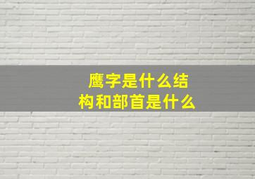 鹰字是什么结构和部首是什么