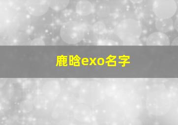 鹿晗exo名字