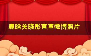 鹿晗关晓彤官宣微博照片