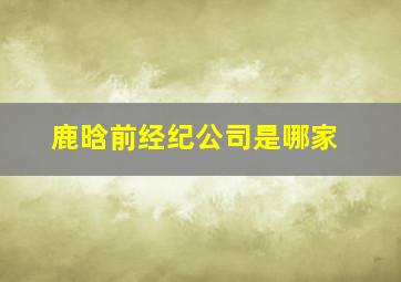 鹿晗前经纪公司是哪家