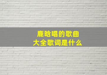 鹿晗唱的歌曲大全歌词是什么