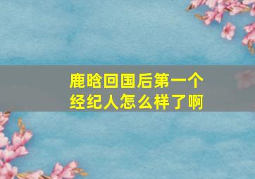 鹿晗回国后第一个经纪人怎么样了啊