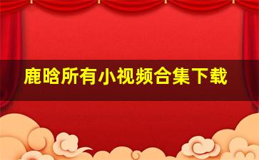 鹿晗所有小视频合集下载