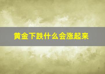 黄金下跌什么会涨起来