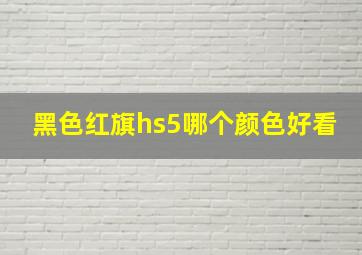 黑色红旗hs5哪个颜色好看