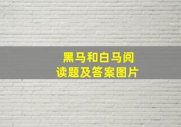 黑马和白马阅读题及答案图片